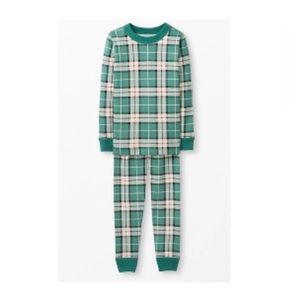 🌲Hanna Andersson Holiday Pajamas Set Harvest Plaid Green Organic Flannel🌲